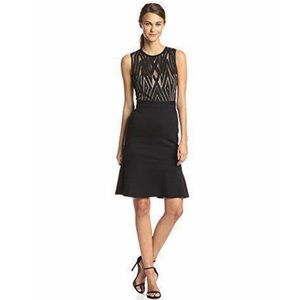 BCBG Maxazria Formal black dress with lace  Size 2